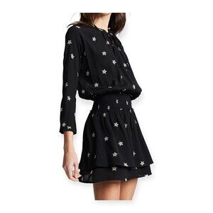 RAILS Jasmine Ruffle Hem Dress In Black Rivet Star, size XS